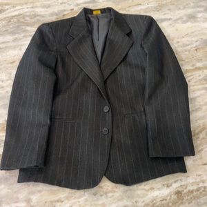 Boys size 12 Reg black with gray pinstripe suit jacket. EUC, worn once